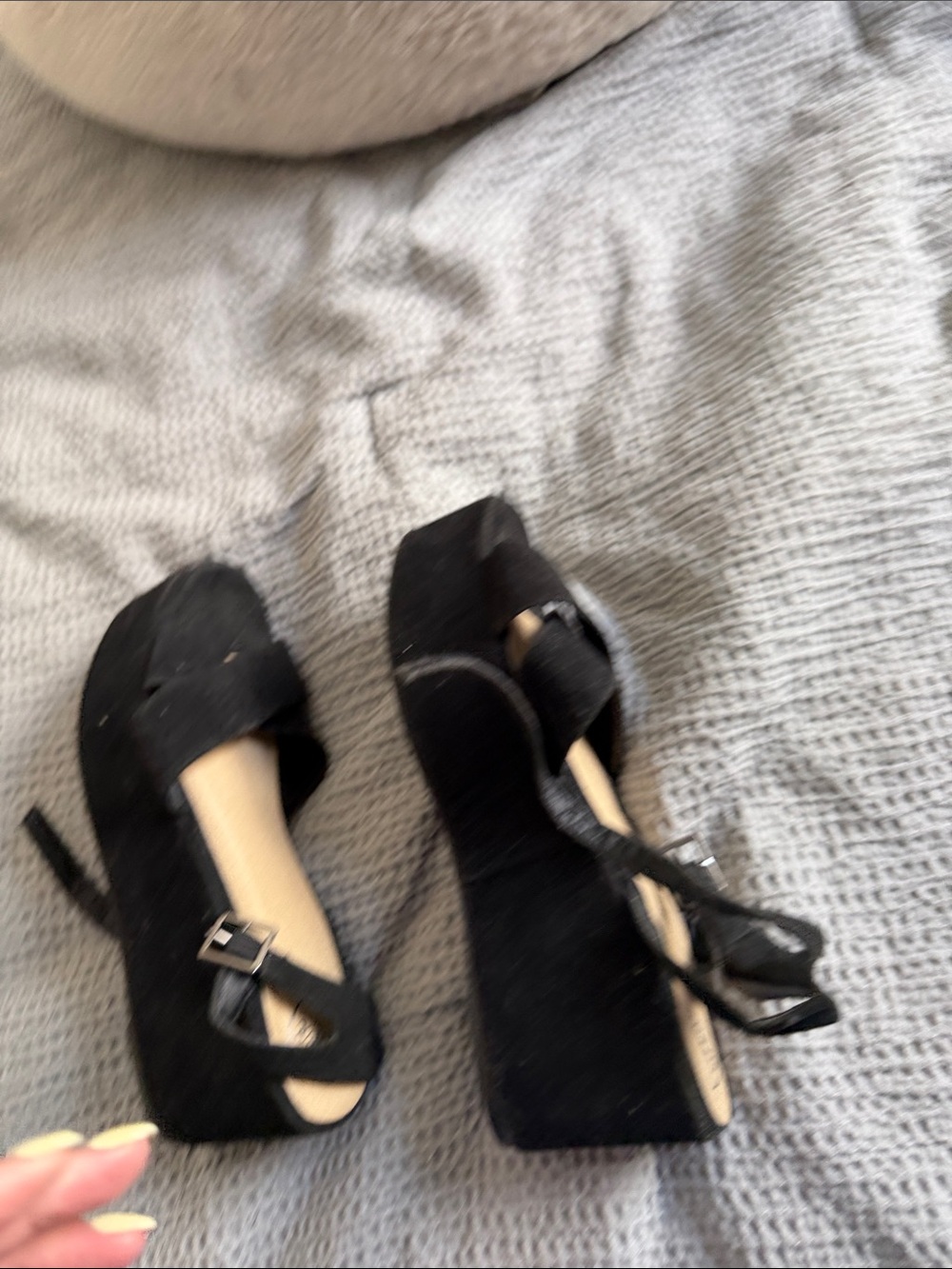 Women's Black Platform Mary Jane Heels